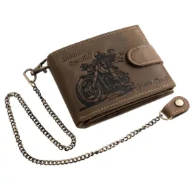    Hnedá motorkárska kožená peňaženka GreenDeed Chopper, chránená RFID