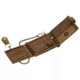    Hnedá motorkárska kožená peňaženka GreenDeed Chopper, chránená RFID