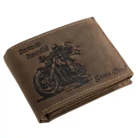  Lovecká kožená peňaženka GreenDeed s medvedím vzorom