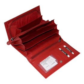    La Scala veľká dámska červená kožená peňaženka 18,2 × 9,8 cm