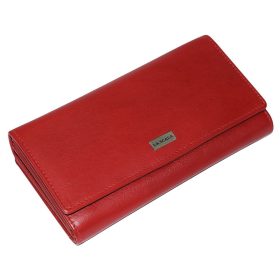    La Scala veľká dámska červená kožená peňaženka 18,2 × 10 cm