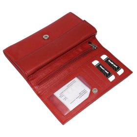    La Scala veľká dámska červená kožená peňaženka 18 × 10 cm