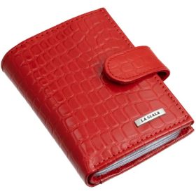  Červený kožený držiak na karty La Scala s vypínačom