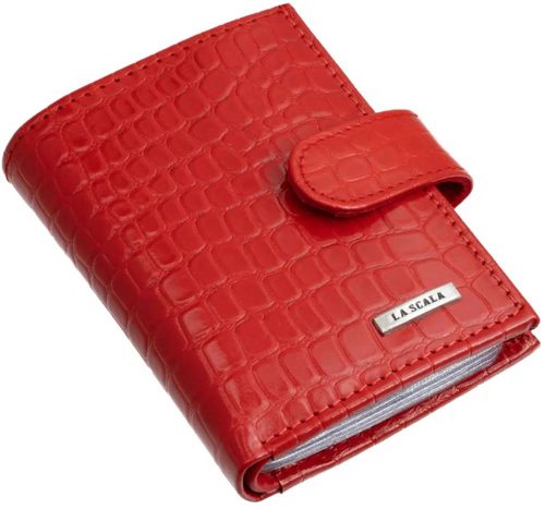  Červený kožený držiak na karty La Scala s vypínačom