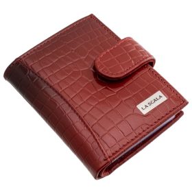  Červený kožený držiak na karty La Scala s vypínačom