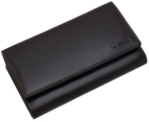  La Scala čierna dámska veľká kožená peňaženka 19 x 10 cm