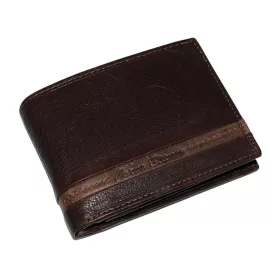    Pánska tmavohnedá kožená peňaženka Corvo Bianco 12,5 x 9,2 cm