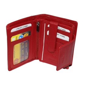  Dámska kožená peňaženka La Scala červená 10 × 13 cm