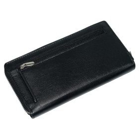    La Scala čierna dámska veľká kožená peňaženka 19,5 x 10,5 cm