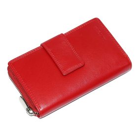    La Scala červená dámska veľká kožená peňaženka 16 x 10 cm