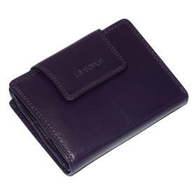  Dámska kožená peňaženka La Scala fialová 13 × 10 cm