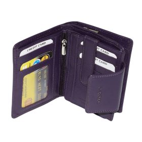  Dámska kožená peňaženka La Scala fialová 13 × 10 cm