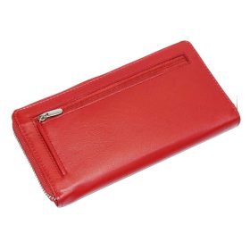    La Scala červená dámska veľká kožená peňaženka 19,5 x 10,5 cm