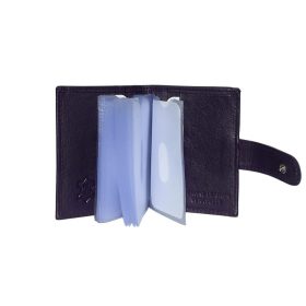    La Scala fialový kožený držiak na karty s komplexným remienkom