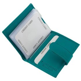    La Scala fialový kožený držiak na karty s komplexným remienkom