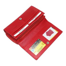    La Scala červená dámska veľká kožená peňaženka 19 x 10 cm