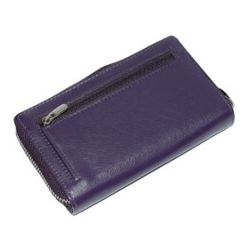    La Scala fialová dámska veľká kožená peňaženka 16 x 10 cm