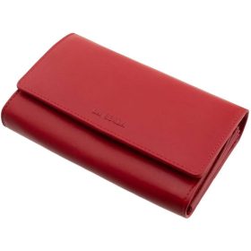  Červená veľká dámska kožená peňaženka La Scala