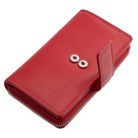    La Scala červená dámska veľká kožená peňaženka 19 x 10,5 cm