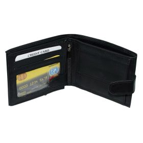    La Scala komplexný remienok, čierny, pánska kožená peňaženka