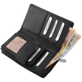    La Scala červená dámska veľká kožená peňaženka 19 x 10 cm