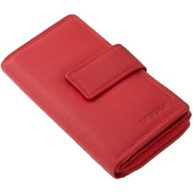    La Scala červená dámska veľká kožená peňaženka 19 x 10 cm