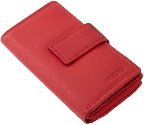  La Scala červená dámska veľká kožená peňaženka 19 x 10 cm