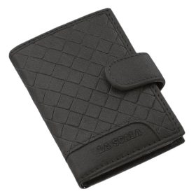 LA SCALA: čierny kožený držiak na karty 10,5 x 7,5 cm