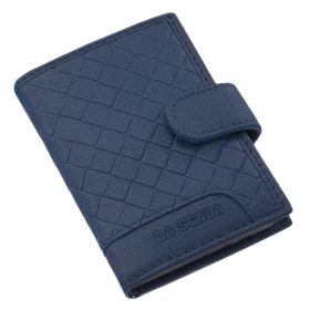 LA SCALA: čierny kožený držiak na karty 10,5 x 7,5 cm