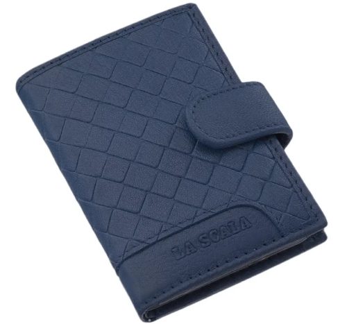 LA SCALA: čierny kožený držiak na karty 10,5 x 7,5 cm