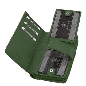  Dámska kožená peňaženka La Scala béžová 16 × 10 cm