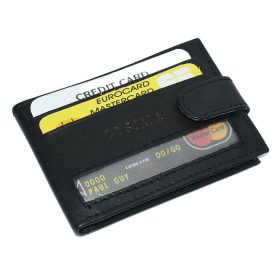    La Scala horizontálny kožený držiak na karty čierny 15 ks