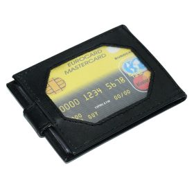    La Scala horizontálny kožený držiak na karty čierny 15 ks