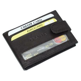    La Scala horizontálny kožený držiak na karty tmavohnedý 15 ks