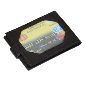    La Scala horizontálny kožený držiak na karty tmavohnedý 15 ks