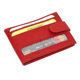    La Scala horizontálny kožený držiak na karty červený 15 ks