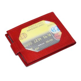    La Scala horizontálny kožený držiak na karty červený 15 ks