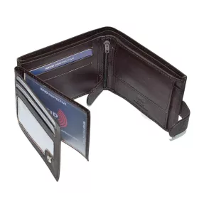    Široký remienok La Scala, tmavohnedá, pánska kožená peňaženka, s RFID ochranou