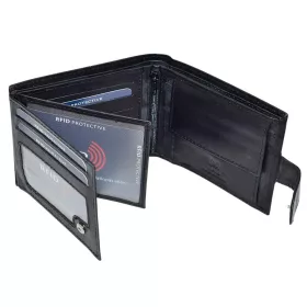    La Scala komplexný remienok, čierny, pánska kožená peňaženka, s RFID ochranou