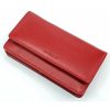  Dámska červená kožená peňaženka s 9 držiakmi na karty