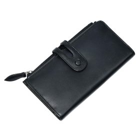    La Scala čierna dámska veľká kožená peňaženka 19 x 10,5 cm