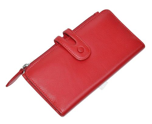  La Scala červená dámska veľká kožená peňaženka 19 x 10,5 cm