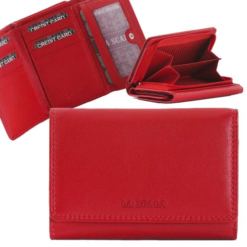 Dámska kožená peňaženka La Scala červená