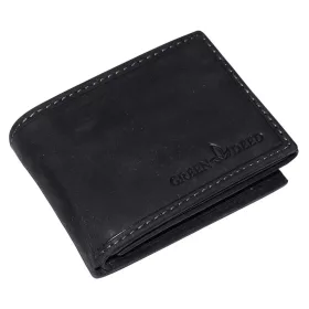    Čierna pánska kožená peňaženka GreenDeed, RFID 10,5 × 8,5 cm