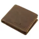  Pánska hnedá kožená peňaženka GreenDeed v darčekovej krabičke 10,5 × 8 cm