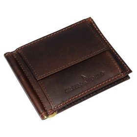   Hnedá kožená dolárová peňaženka GreenDeed 11,8 × 9,2 cm