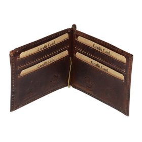   Hnedá kožená dolárová peňaženka GreenDeed 11,8 × 9,2 cm