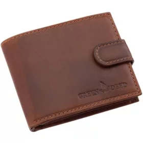    Pánska tmavohnedá kožená peňaženka GreenDeed v darčekovej krabičke 12 x 9,5 cm