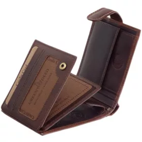    Pánska tmavohnedá kožená peňaženka GreenDeed v darčekovej krabičke 12 x 9,5 cm
