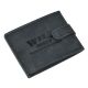  Divoká šelma pánska športová klipsová čierna kožená peňaženka 12x9,5 cm